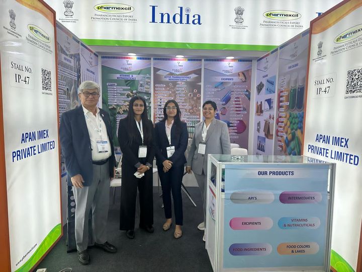 Visitors and the team at the India pavilion, CPHI 2025