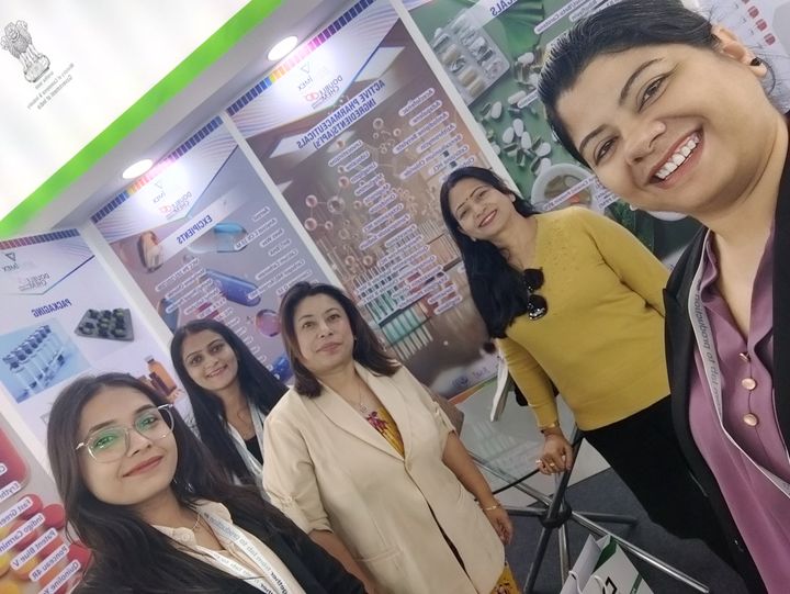 Team selfie at the India pavilion, CPHI 2025